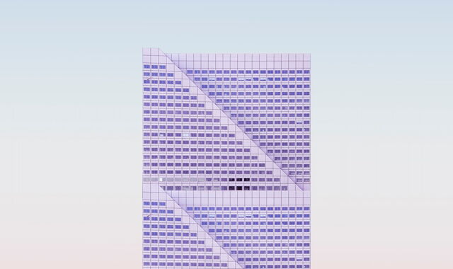 Moderne Architektur vor hellem Himmel